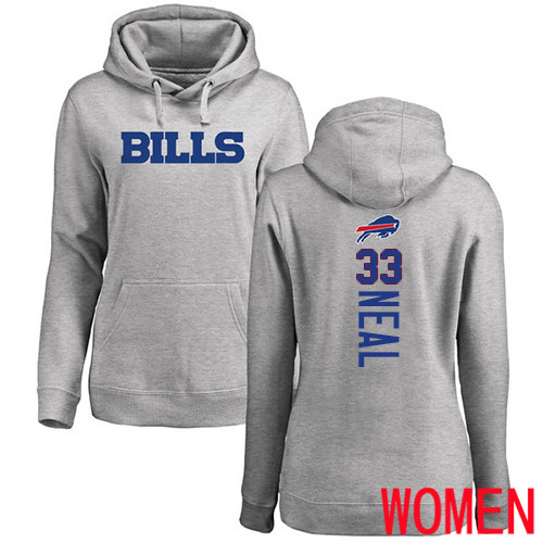 NFL Women Buffalo Bills #33 Siran Neal Ash Backer Pullover Hoodie Sweatshirt->buffalo bills->NFL Jersey
